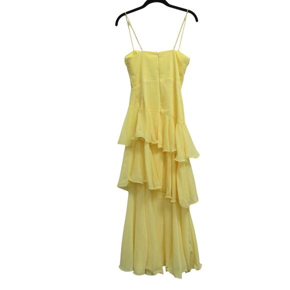 NEW Saints & Secrets Yellow Tiered Midi Dress Size Small - Picture 6 of 6